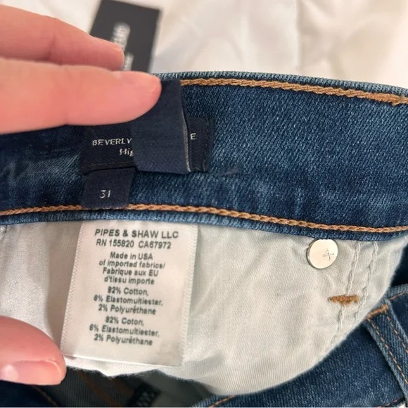 NWT Veronica Beard Beverly Skinny Flare High Rise jean in Bright Blue 31 - Picture 14 of 14